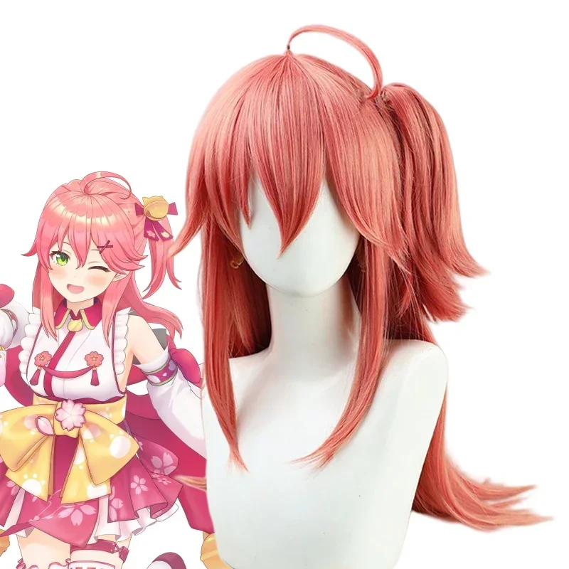 

New Anime Vtuber Hololive Sakura Miko Cosplay Wig Women Lolita Red Hair Heat Resistant Synthetic Wigs Halloween Carnival Prop