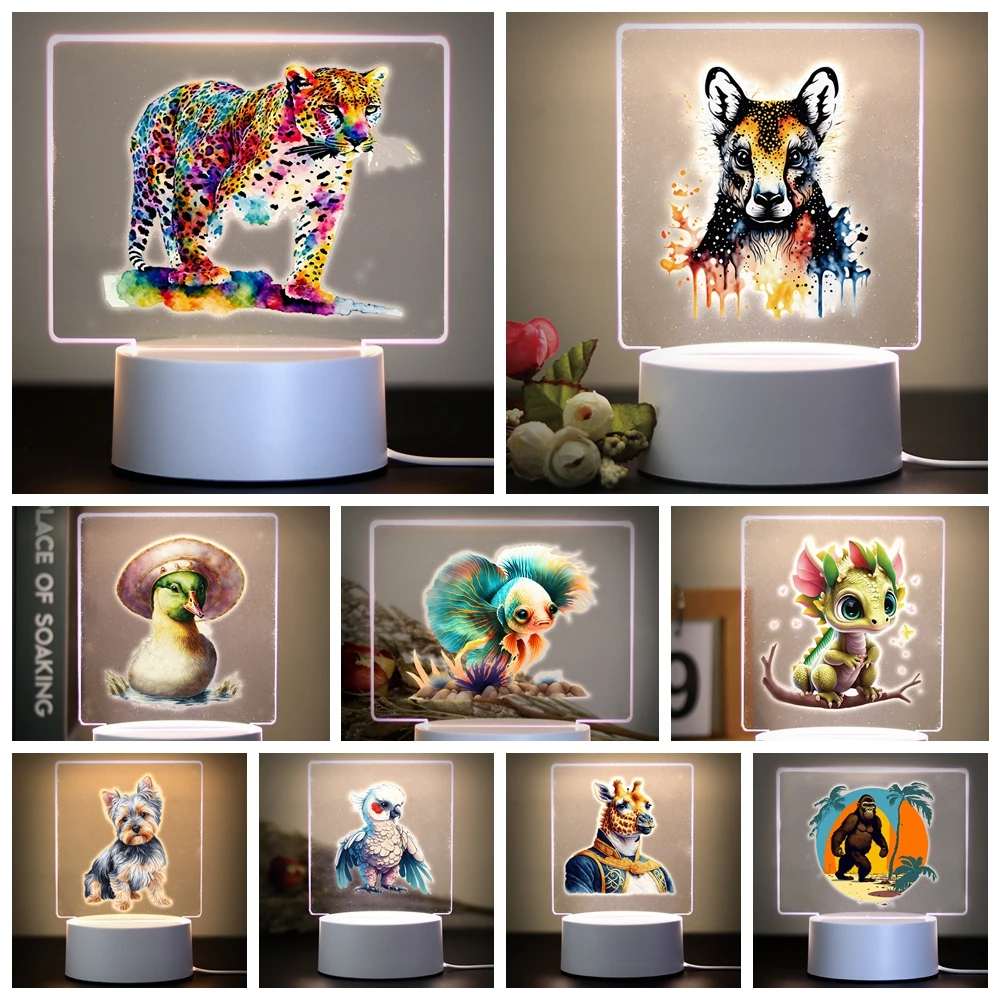 3D Anime Figure Night Lights para Crianças, Luminária do Quarto, Moda, Manga, Zoon, Presente