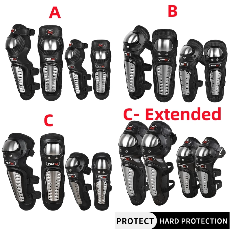 

Motorcycle Stainless Steel Protective Gear Series Knee and Elbow Guards 4 Piece Stainless Steel Protective Gear Set