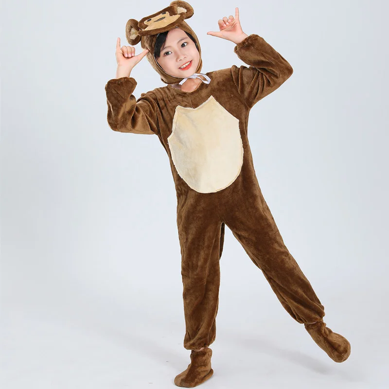 Monkey Performance Clothing Children\'s Kindergarten Cartoon Dance Clothing Monkey Fishing for the Moon Adult Animal Little