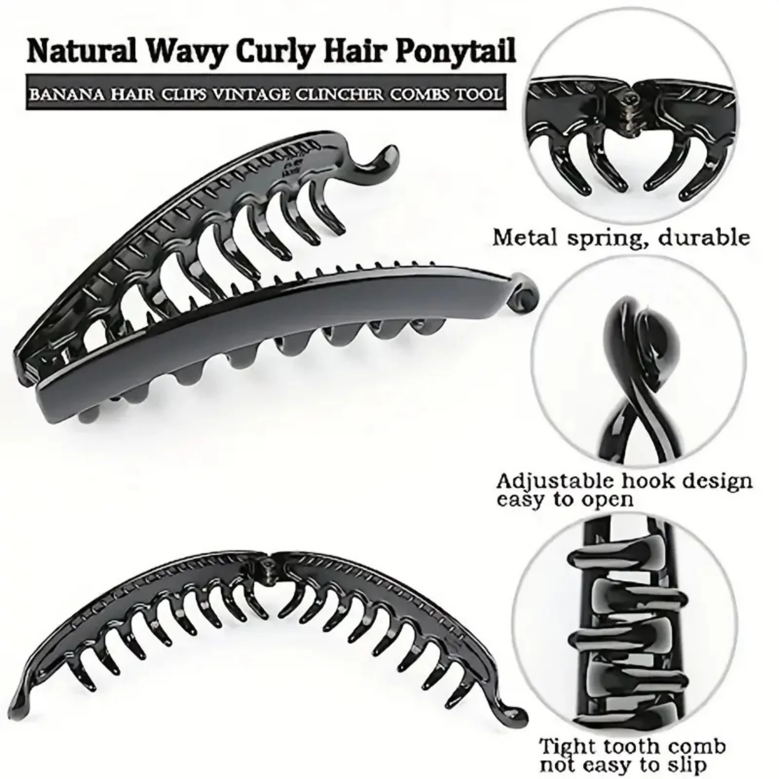 1 Stück Schildpatt – gemusterte Haarkämme: Stilvoller und langlebiger Haarschmuck zur Sicherung von Pferdeschwänzen, ideal für alle Haartypen – Detail 7
