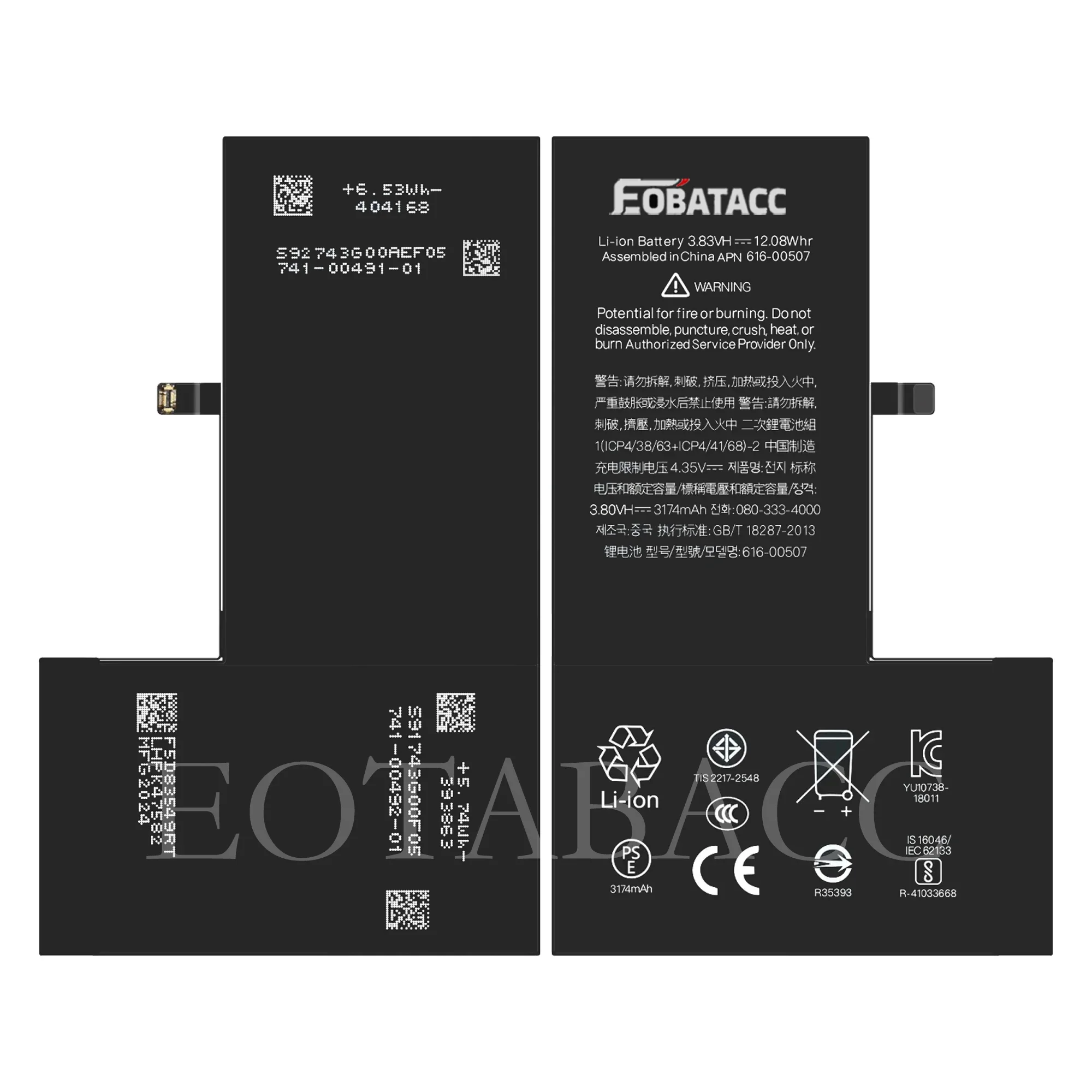 EOTABACC High Quality 100% Original Battery  For iPhone XS MAX A1921 A2101 A2102 A2104 Phone Battery+Tools