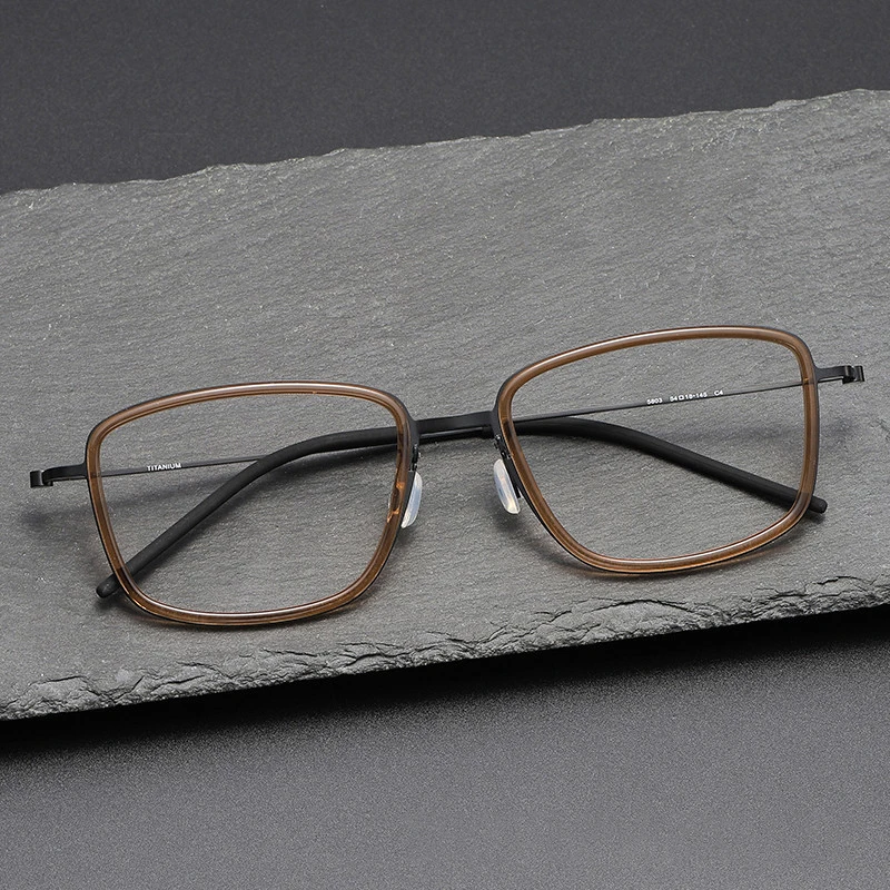 

Pure Titanium Business Glasses Frame Men Fashion Square Optical Eyeglasses Luxury Brand Spectacle Prescription Myopia Eyewear