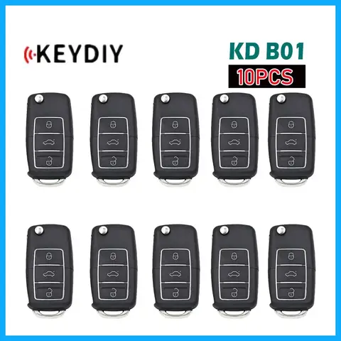 KEYDIY B01 럭셔리 범용 원격 키, 도요타 스타일용 3 버튼 KD 자동차 원격 키, KD900 KD 미니 KD-X2 키 프로그래머, 10 개