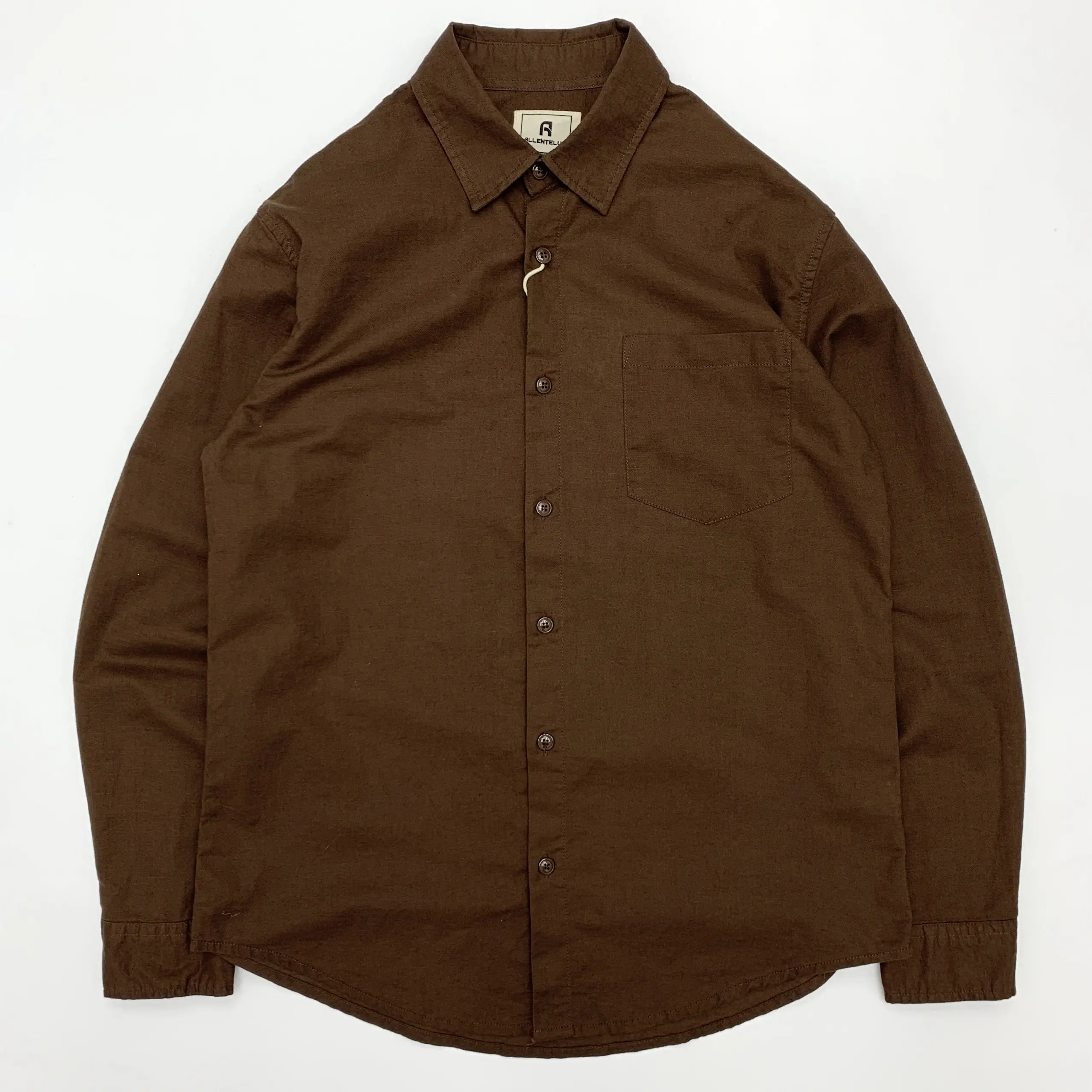 

45% Cotton 55% Linen Shirt for Men Spring Summer Japanese Retro & European-American Minimalist Long Sleeve Casual Coffee Shirts