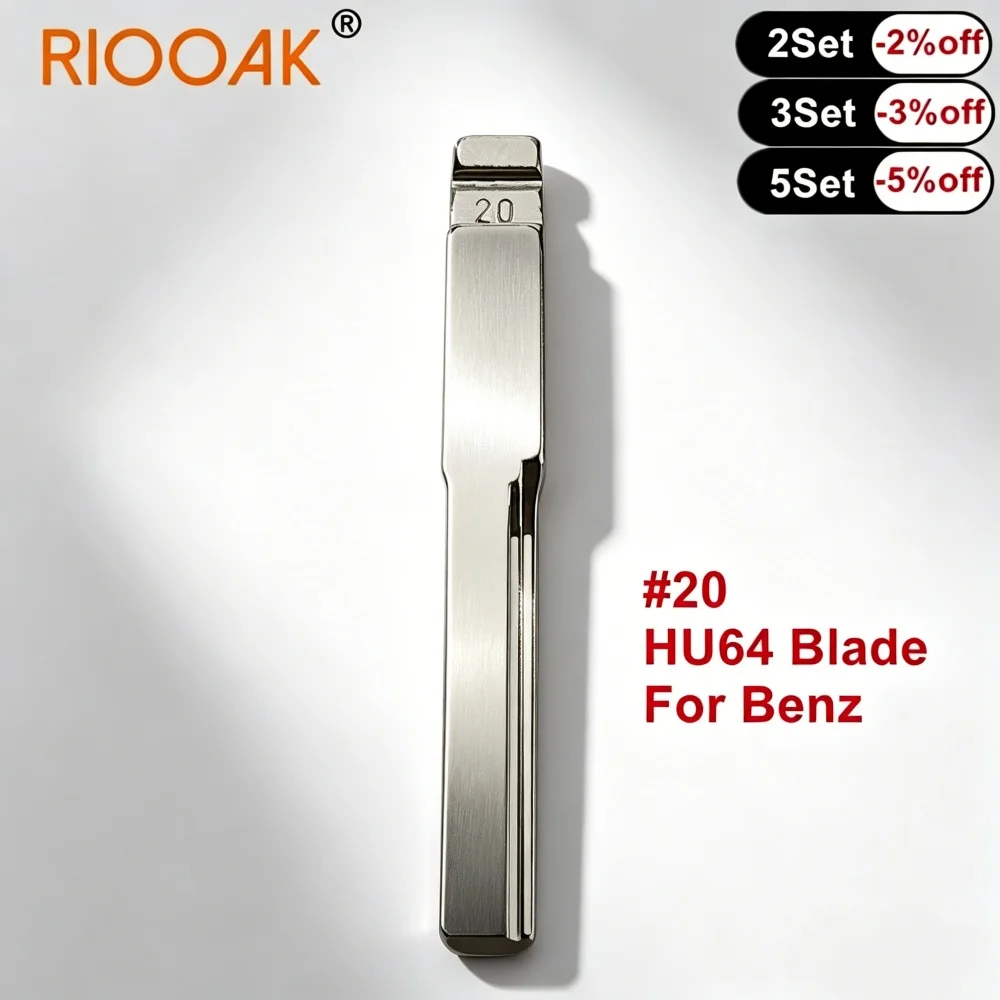 10Pcs #20 HU64 Uncut Flip Car Key Blank Replacement Key Blade Compatible With KD Remote Key For Mercedes Benz C Class E Class