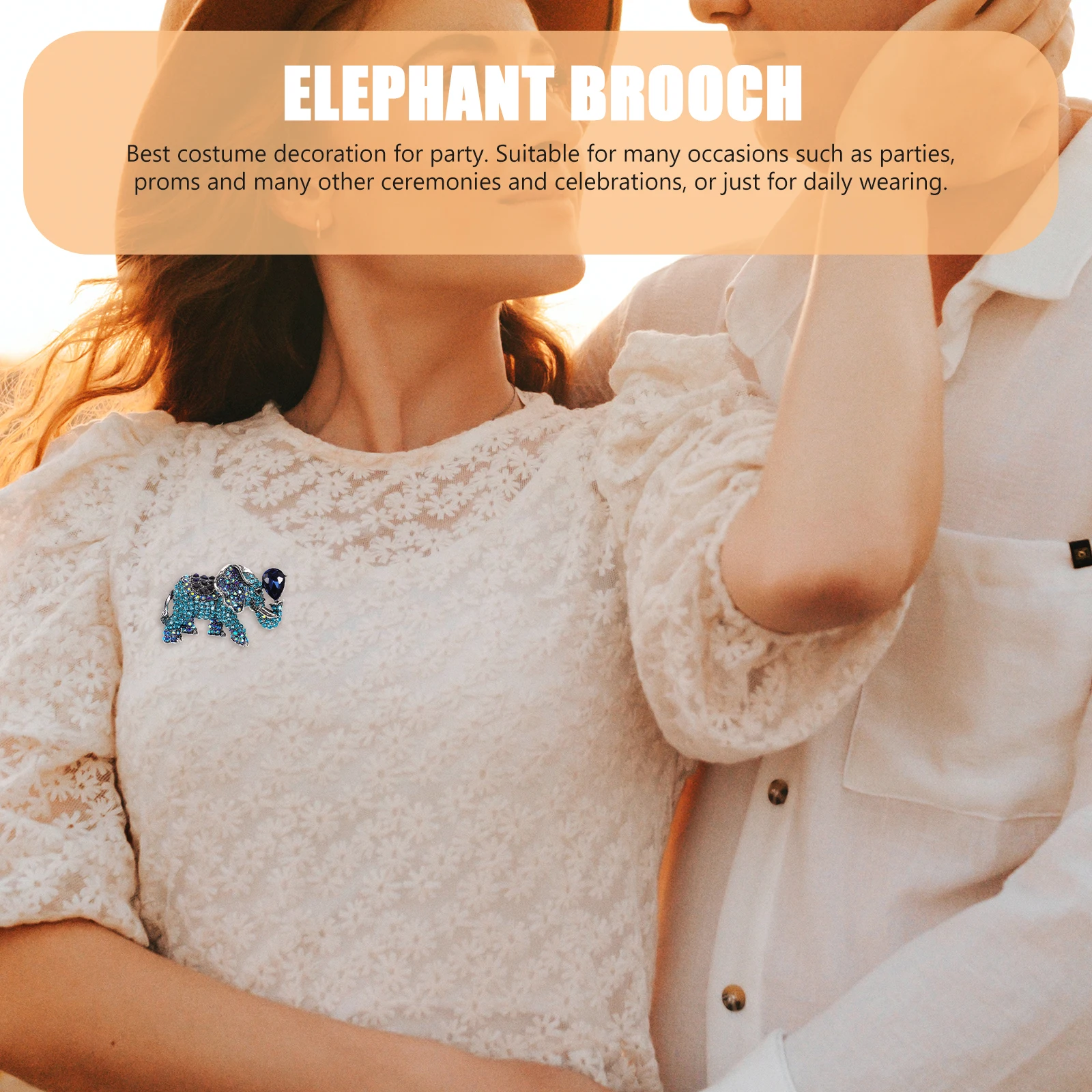 

1pc Elephant Brooch Rhinestone Inlaid Alloy Breastpin Creative Clothes Accessory Lapel Pin For Party Prom Ceremony Daily Wear
