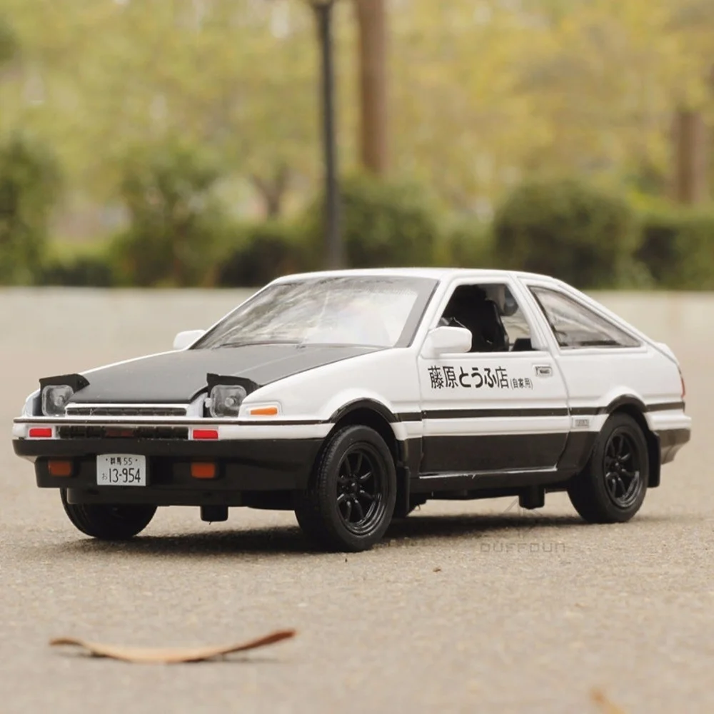 Модель автомобиля 1/32 Initial D AE86 из сплава, игрушки, металлический литый под давлением начал D, Изысканная модель автомобиля с тяговым