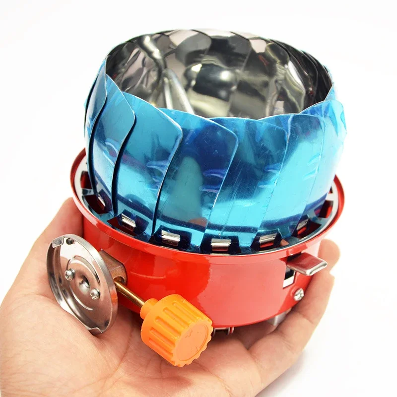 Portable Outdoor Picnic Windproof Foldable Camping Hiking Mini Stove Round Gas Pot Stove Camping Butane Stove Mini Gas Burner