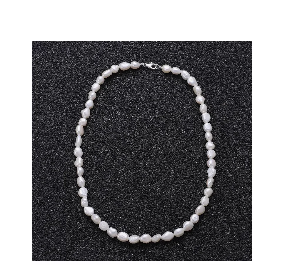 

18"11-12MM GENUINE NATURAL WHITE BAROQUE PEARL NECKLACE