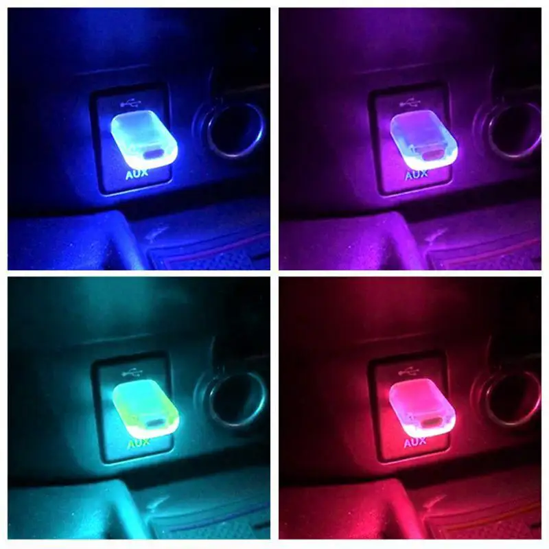 

Mini USB LED Car Light Auto Interior Atmosphere Light Lighting PC Mobile Power Charging Colorful Decorative Lamp Car Accessory