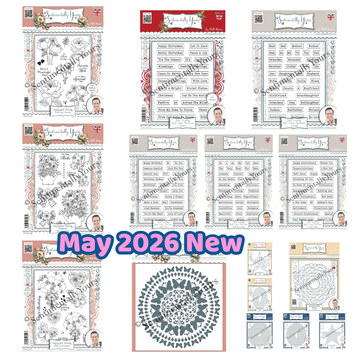 

May 2026 Butterfly Mandala Enchanted Blooms Fabulous Flowers Metal Cutting Dies Stamps DIY Scrapbook Handmade Photo Album Diary