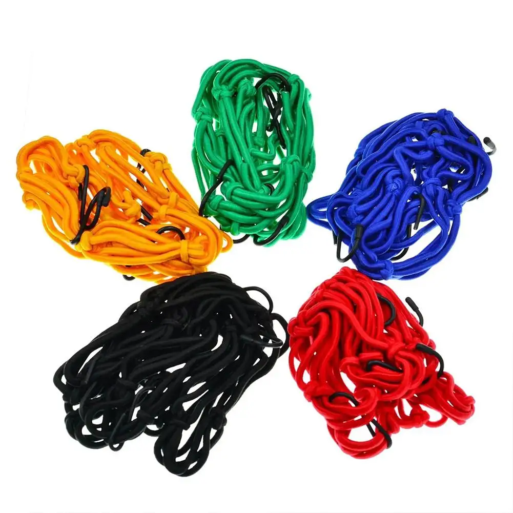 Motorcycle Cargo Net 30x30cm Motorbike Bicycle Elastic Net for Helmet Storage Bungee Fuel Tank Luggage Net with Hooks view 5