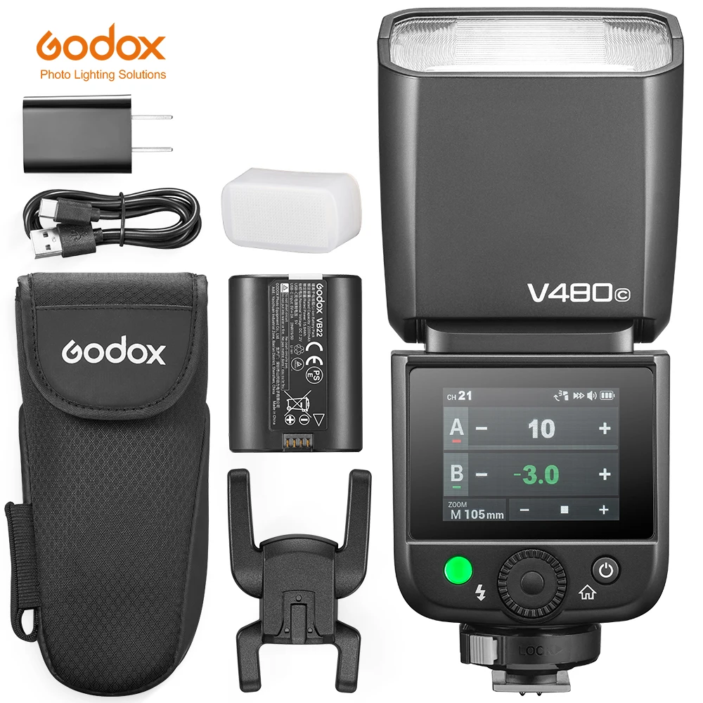 

Godox V480 TTL On-Camera Flash Built in Styling Light & X2T X3 XPRO XPROII Flash Trigger for Canon/ Nikon /Sony/FUJI/Olympus