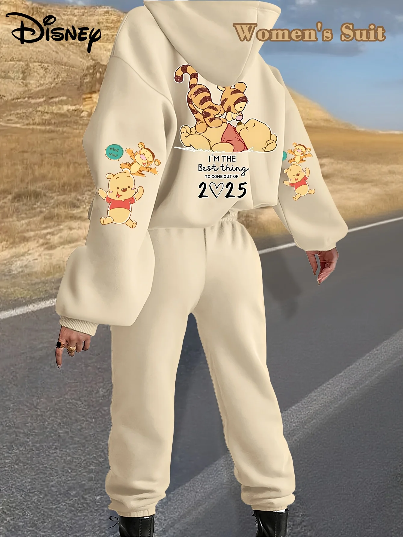 

Новая коллекция Disney Tiggo Winnie, милый и крутой осенне-зимний комплект с капюшоном, большие размеры для взрослых, женщин и мужчин, уличная спортивная мода