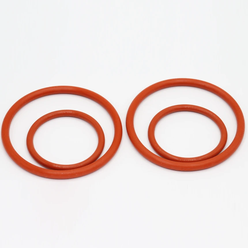 4/5/6/7/8/10/15/20/25/30/32/40/42-50mm OD 1mm Thickness Red Silicone Rubber VMQ Food Grade Filter O-Ring Oil Seal Gasket O Ring