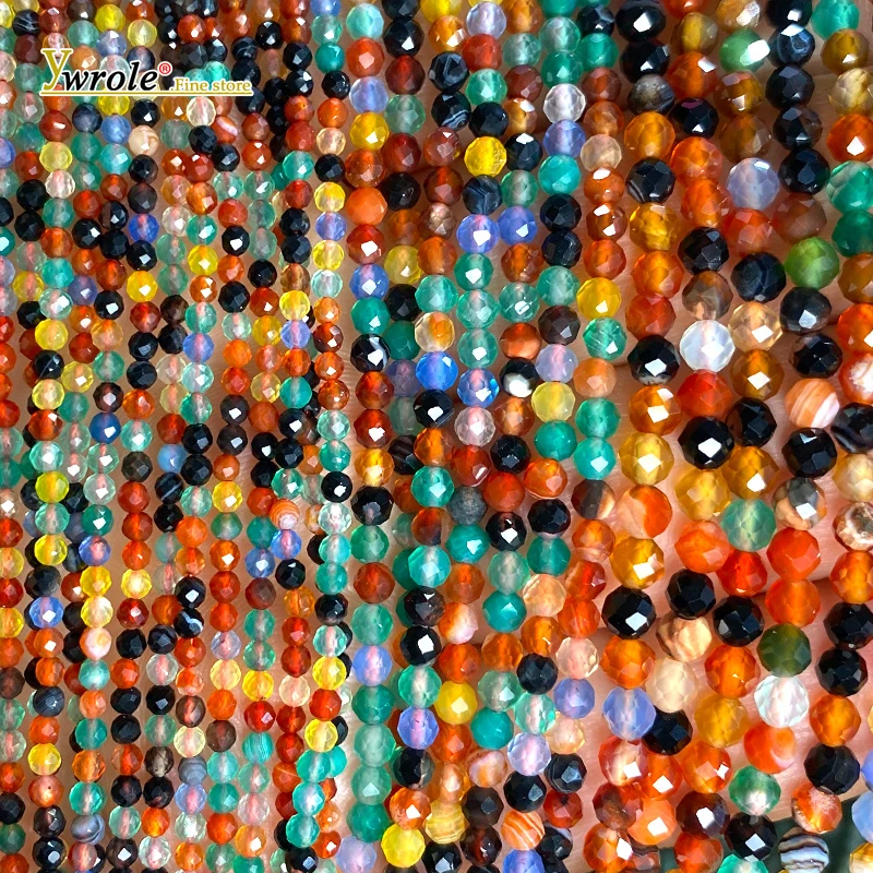 

Граненые разноцветные бусины из натурального агата 2, 3, 4 мм, круглые, рассыпные, для изготовления ювелирных изделий, браслетов, подвесок, аксессуаров, 15 дюймов