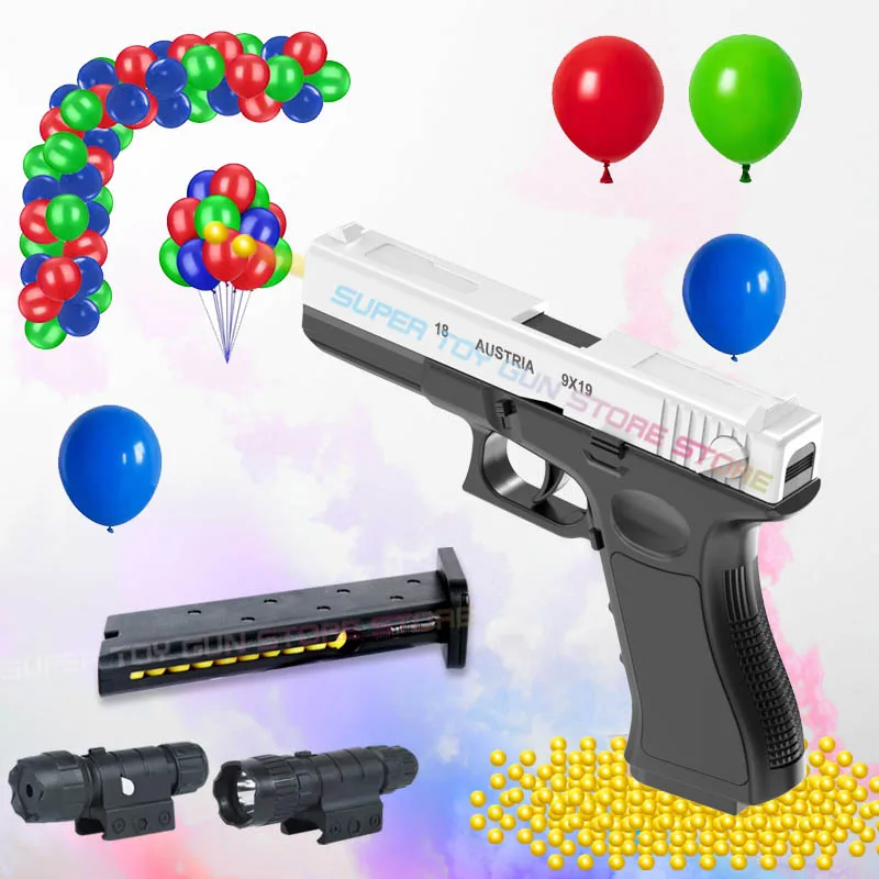 Toy Gun G18 Manual Bolt Soft Air Gun Outdoor CS Shooting Balloon Game Props (with Balloons)