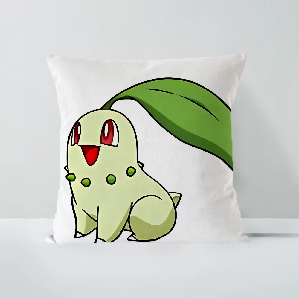 Kawaii Chikorita وسادة تغطي وسائد غرفة المعيشة للأريكة الزخرفية وسائد الزينة غطاء ديكور المنزل أكياسها