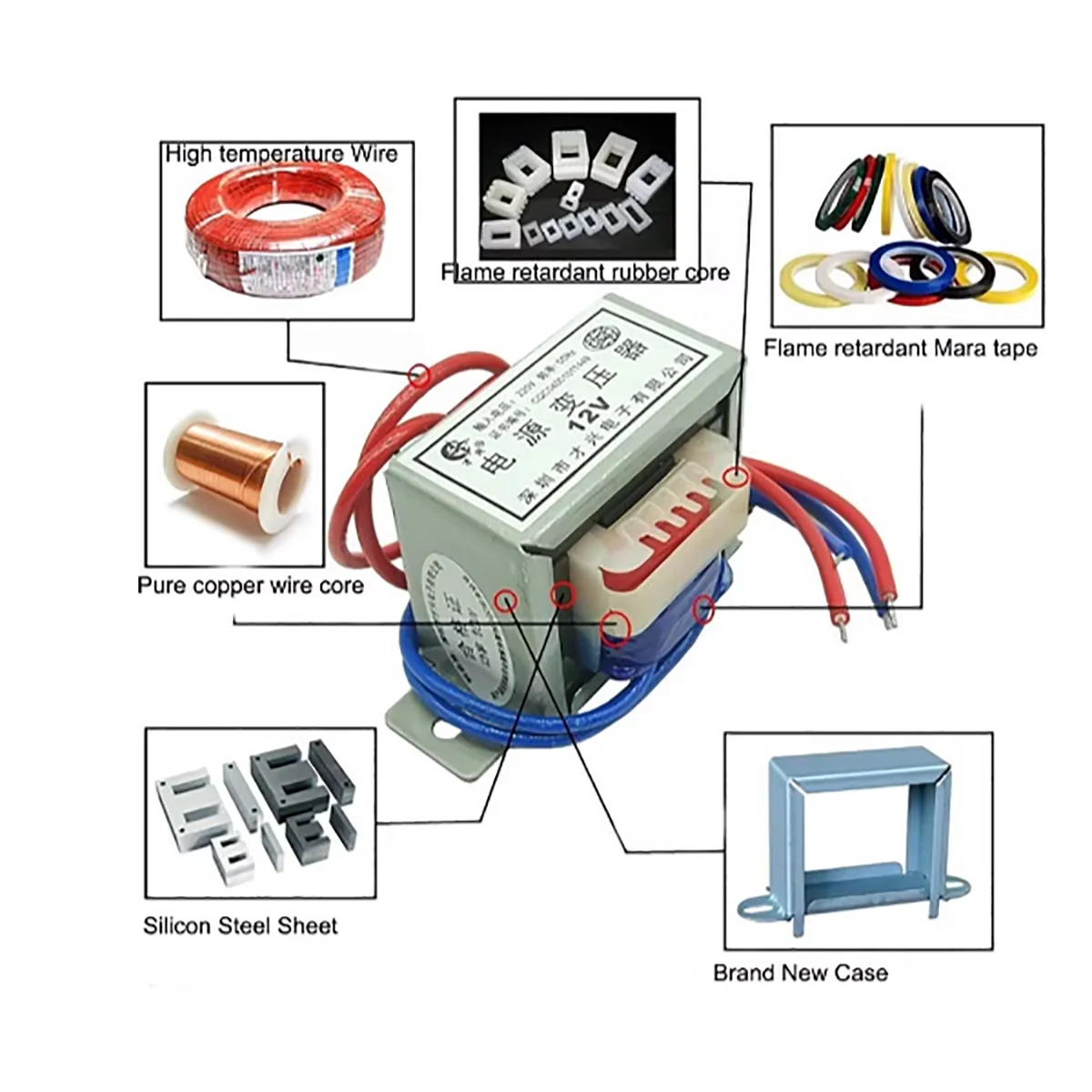Trasformatore di potenza DB-20VA/W ingresso 220V 50Hz a uscita singola AC 6V/9V/12V/15V/18V/24V/36V 110V/220V trasformatori EI 57x35mm