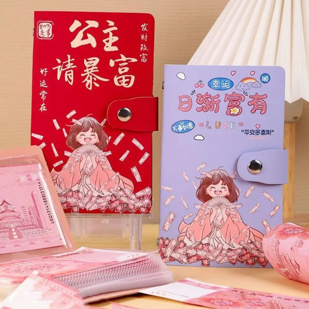 Carta dos desenhos animados 100 envelope desafio pasta 50 folhas carteira de armazenamento dinheiro orçamento caderno couro do plutônio envelopes de dinheiro