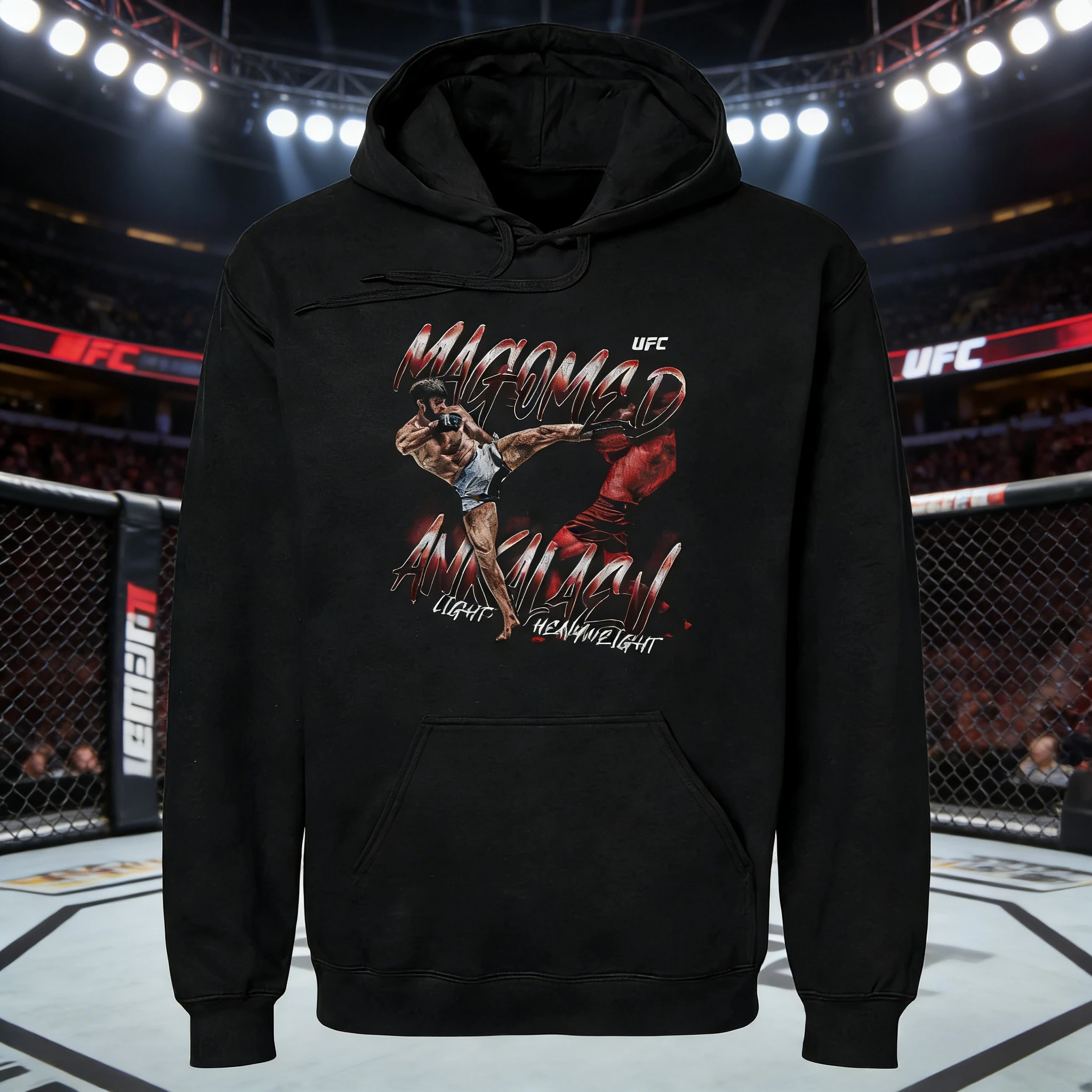 

Осень/зима 2026, UFC Magomed Ankalaev Combat, толстовка с рисунком, женская модная свободная повседневная хлопковая теплая толстовка, пальто унисекс