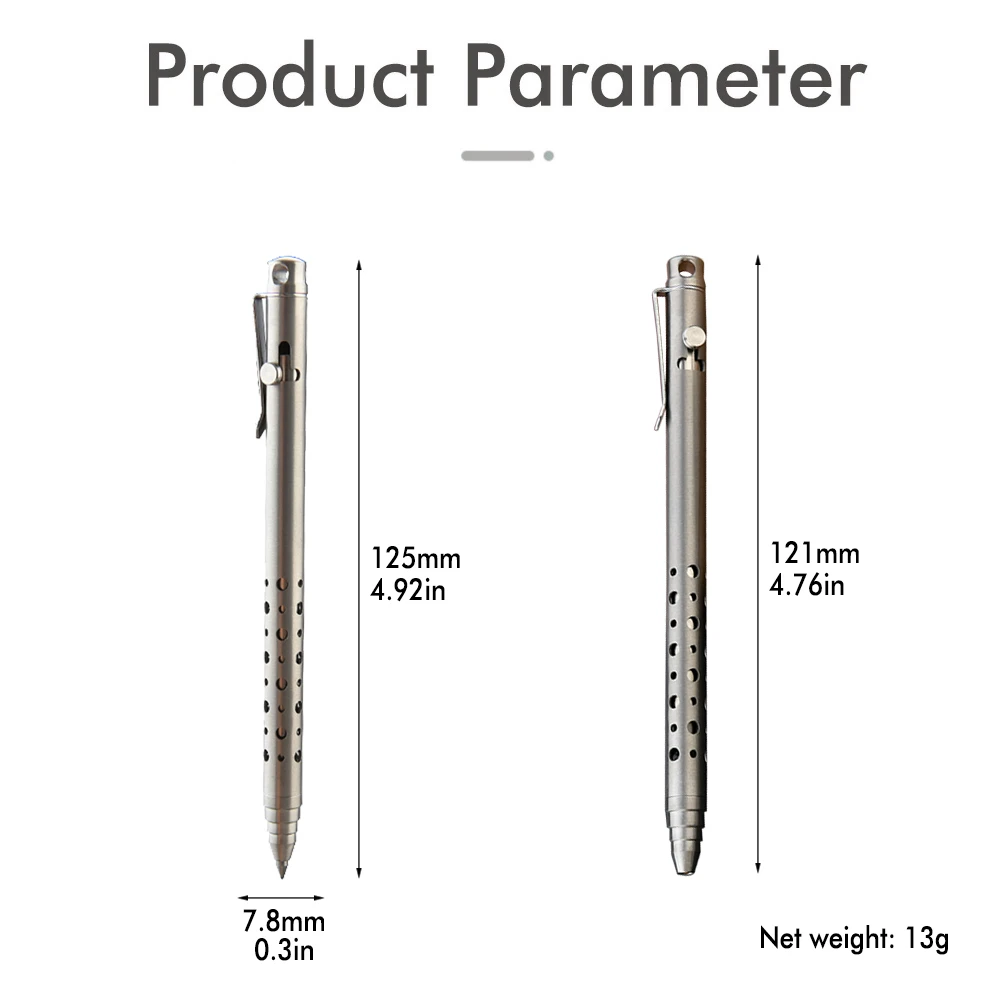 Titanlegierung EDC Pen-Bolt Action Taktischer Kugelschreiber für das Überleben im Freien, Taschenformat-Multitool für Büro- und Geschäftsgeschenk – Detail 7