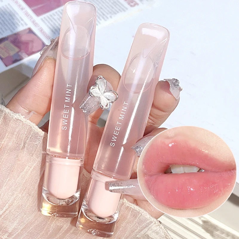 Plumping Liquid Lip Balm Long Lasting Moisturizing Colorless Hydrating Lip Gloss Water Light Mirrored Korean Make-up Lips Care