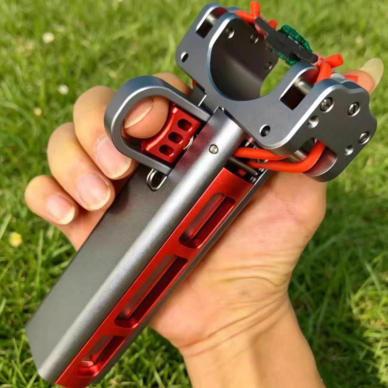 1pcs Creative Outdoor Portable EDC Aluminum Alloy Automatic Loading Rapid Fire Slingshot Camping Hiking Hunting Tool view 4