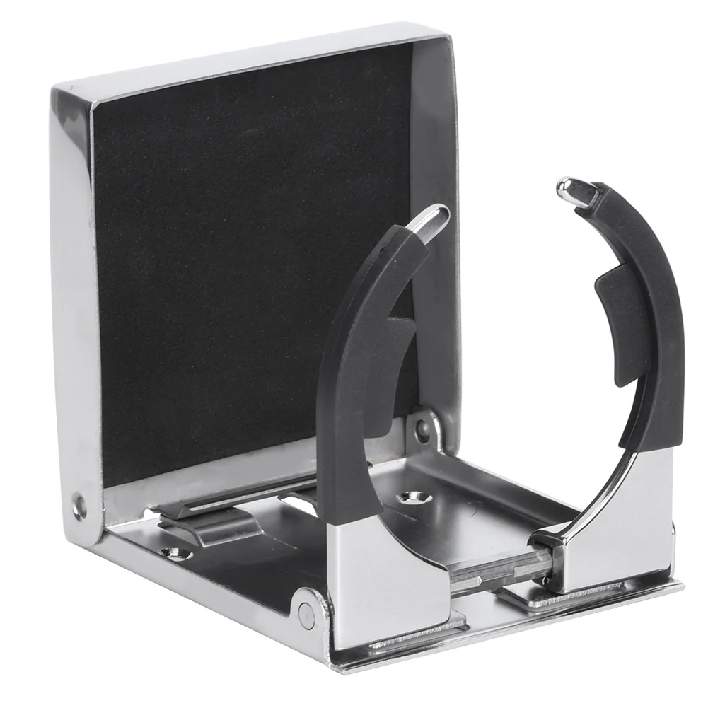 Roestvrijstalen opvouwbare drinkbekerfleshouder voor marineboot, vrachtwagen, RV, verstelbare maritieme bekerhouder, opvouwbare drinkbekerhouder