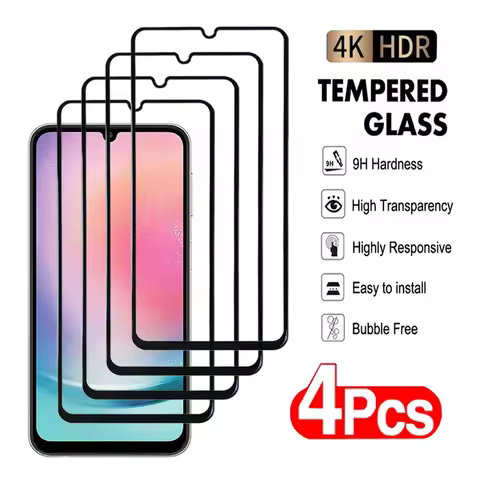 4Pcs Tempered Glass For Samsung Galaxy A31 A32 A33 A34 A35 A21 A22 A23 A24 A25 4G5G Screen Protector For Samsung A21S Glass Film