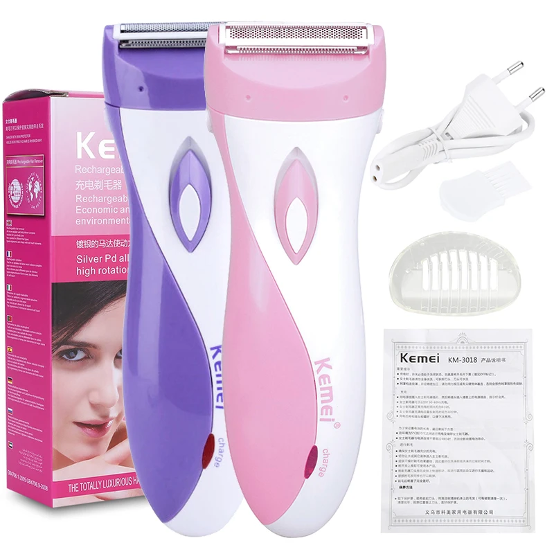 

Kemei KM-3018 Electric Rechargeable Lady Shaver Hair Remover Epilator Shaving Wool Scraping EU For Whole Body Use