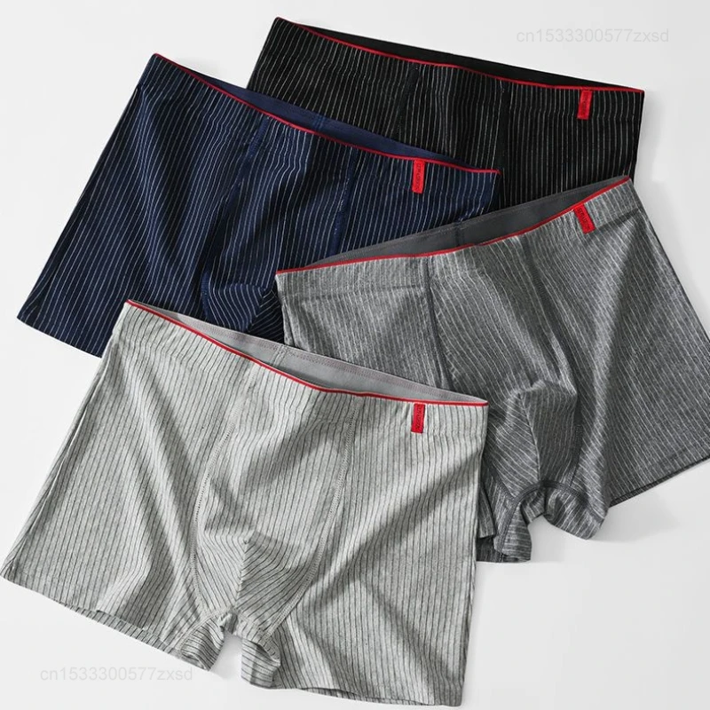 Youpin 4Pcs/Lot Men Underwear Striped Boxer Shorts Cotton Underpants Comfortable Breathable Lingerie Male Elastic Force Panties
