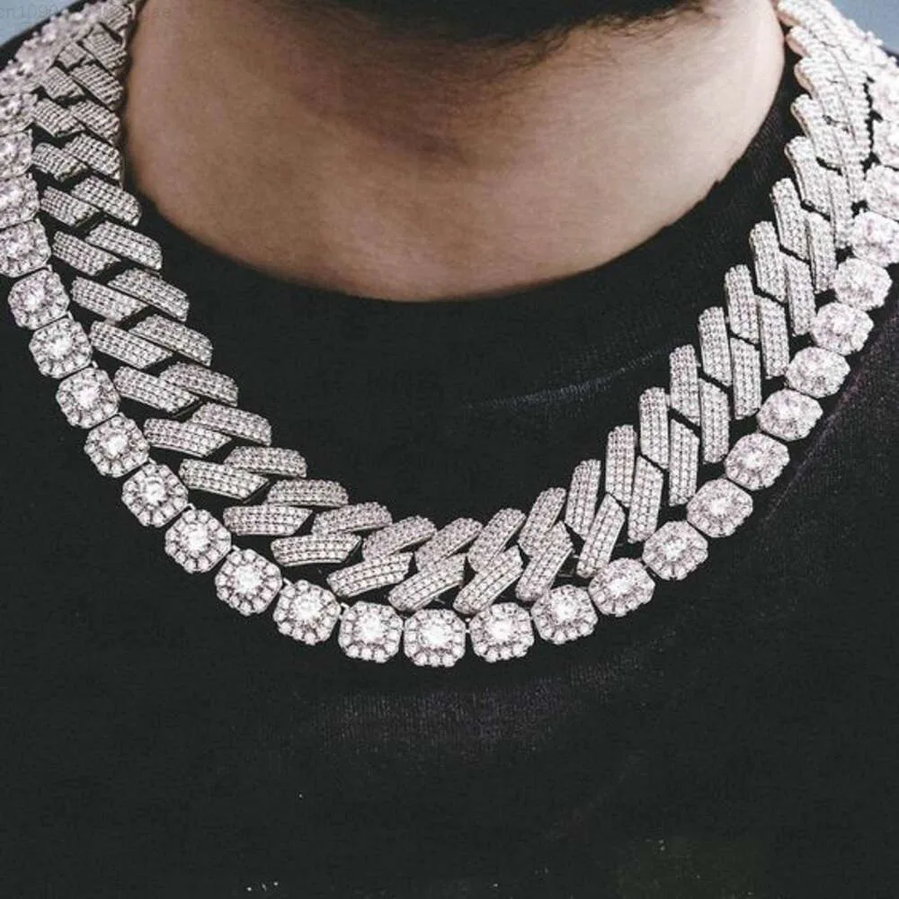 Miami Style Hip Hop Natural Diamond Men Necklace in Pure 10k 18k Solid Gold Iced Out Baguette Cuban Link Chain Gold Necklace