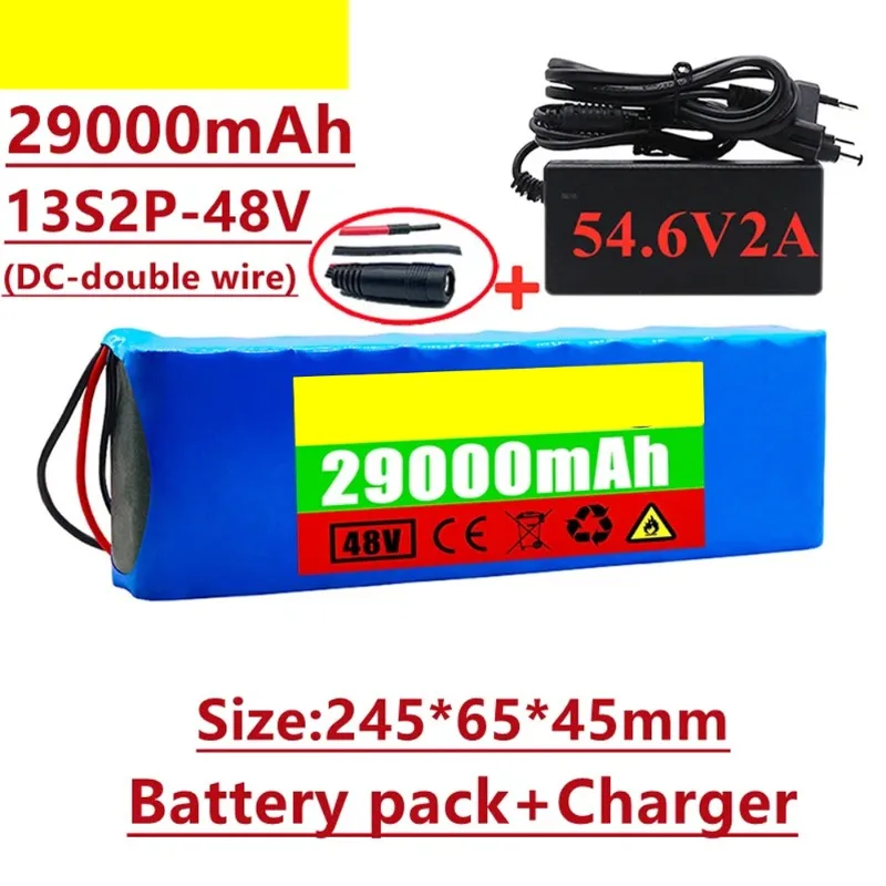 18650 Lithium-ion Battery Pack 13S2P 48V 29Ah 1000W Suitable for EBikes or Scooters Built-in BMS