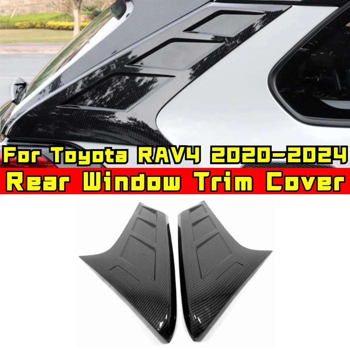 For Toyota RAV4 2020-2024 Car Rear Triangle Window Shark Cheek Trim Rear Side Vent Window Trim Cover Car Accessories