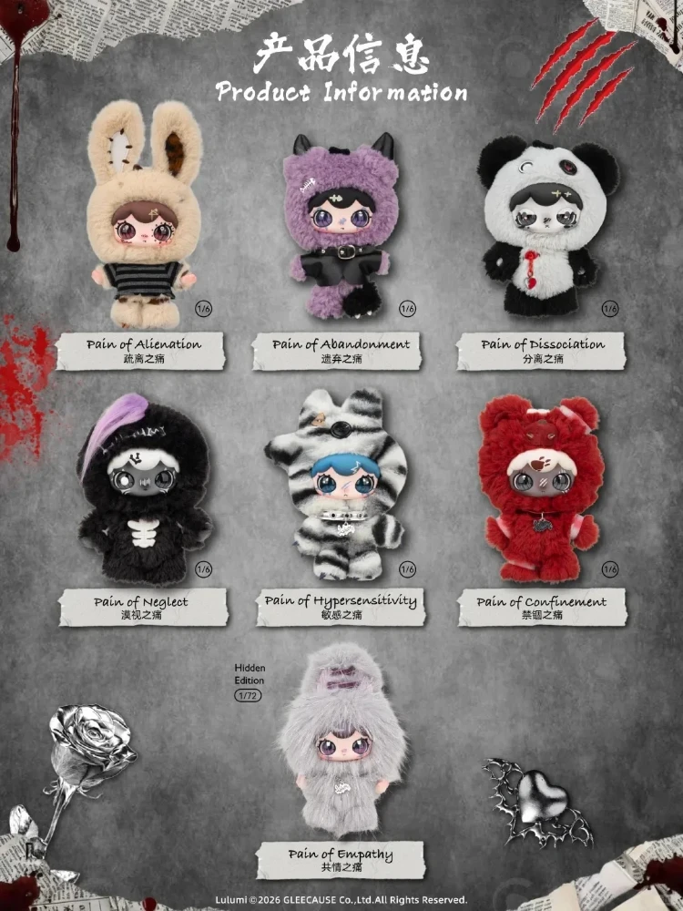 Official Lulumi The Seventh Pain Blind Box Kawaii Plush Doll Cute Bag Charm Trendy Collectible Figurine Mystery Box Gifts