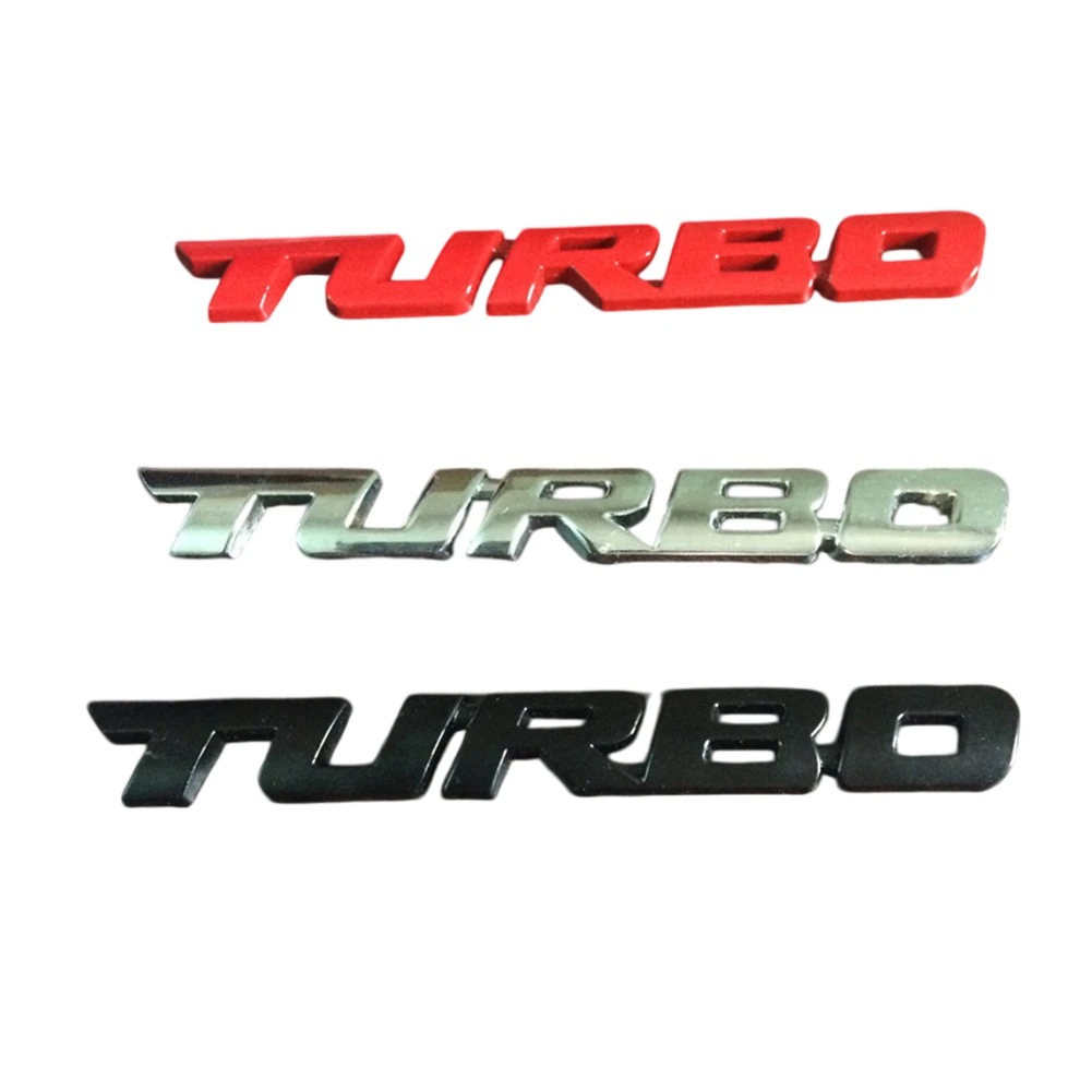 Turbo Emblem Sticker for Car Side Fender Rear Trunk Bumper Zinc Alloy 3D Automotive Exterior Decoration Replacement