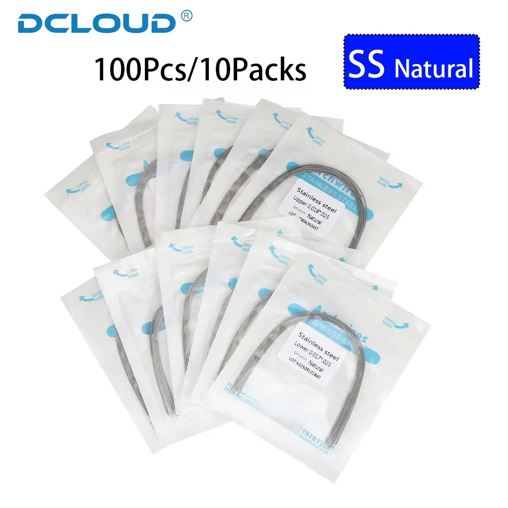 100 Stücke/10 Packungen Dental Kieferorthopädische Edelstahl Bogendraht Super Elastische Bögen Runde Rechteckige Natürliche Zahnarzt Materialien – Detail 4