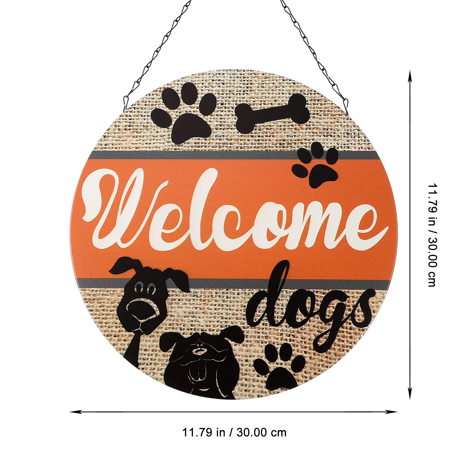 

Rustic Iron Round Welcome Sign Door Pendant Front Door Hanging Iron Plate Decorative Accessory Decorative Welcome Sign