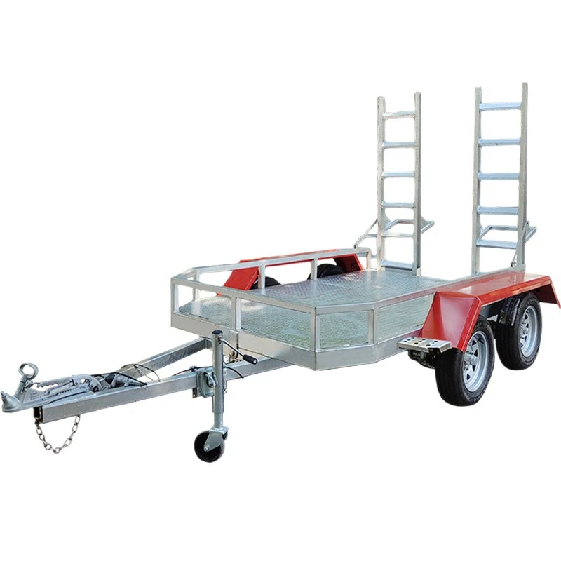 

Factory direct sales excavator trailer, excavator flat galvanized trailer, export hot galvanized excavator tool trailer