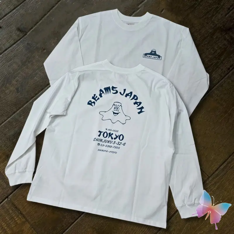 

25ss Tokyo Street Beams Tshirts Alphabet Cartoon Snow Mountain Pullover Casual Loose Sweatshirts Men Women Long Sleeve Tops