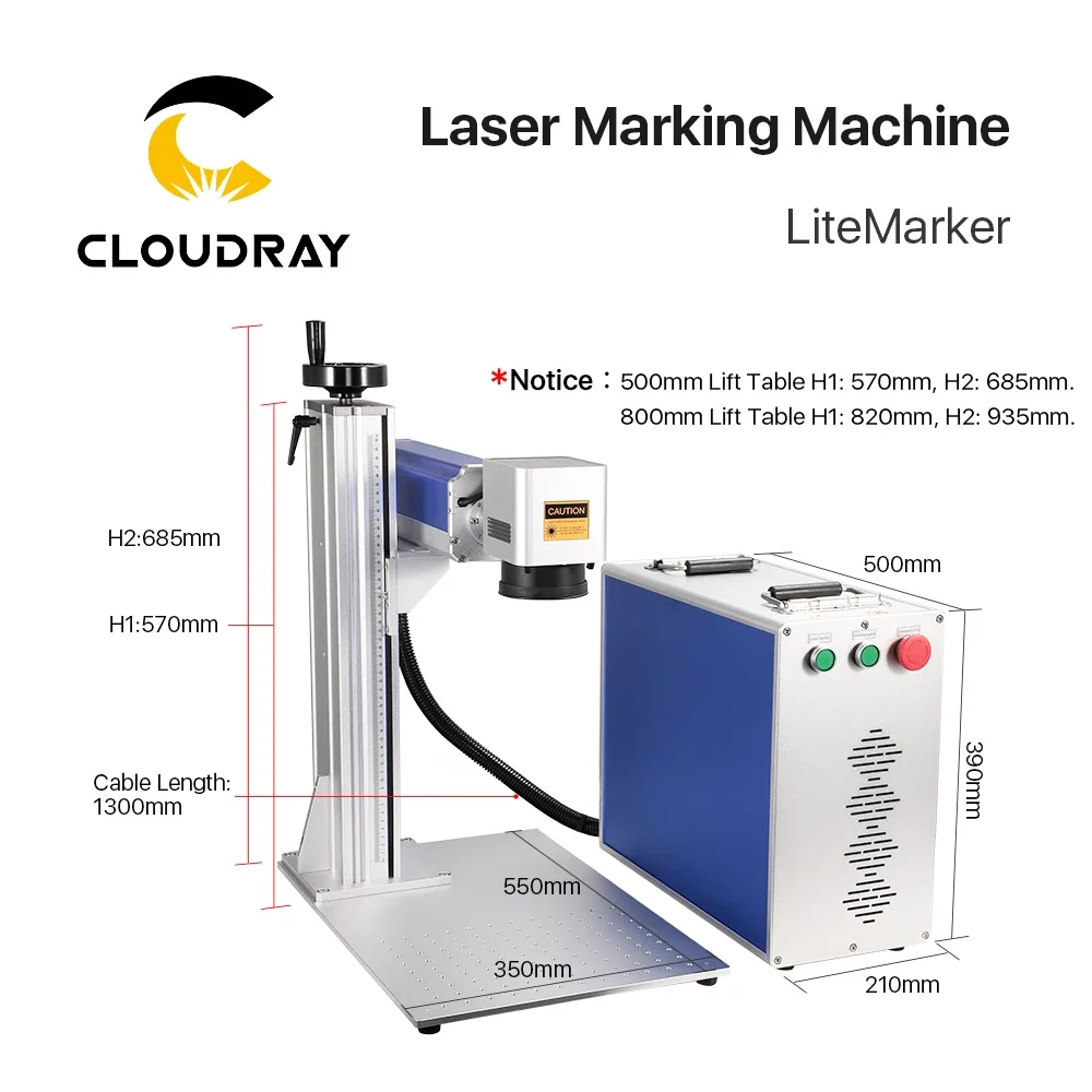 Cloudray BD49 Autofocus Laser Marking Machine 20 Watt Fiber Laser Raycus / Max / IPG Laser Source Making And Engraving 110V/220V