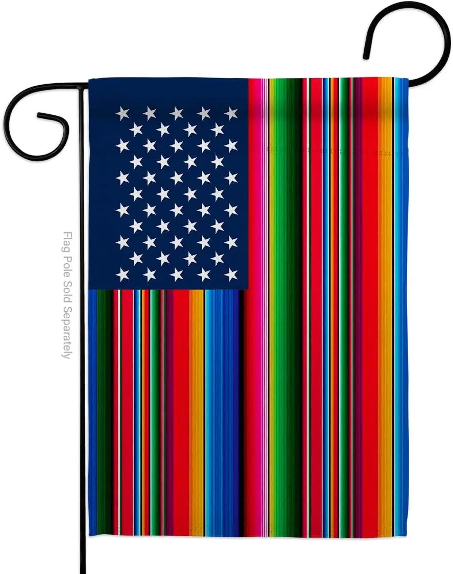 Mexican Serape Blanket Garden Flag - Regional US Friendship USA American Alliance World Country Particular Area - House Deco EEZ