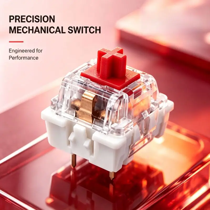 Mechanical Keyboard Switch 60Pcs with 10 Keychina chain Blue Red Black Brown Yellow with 10 Keychains for DIY Keyboard and Craft - view 3