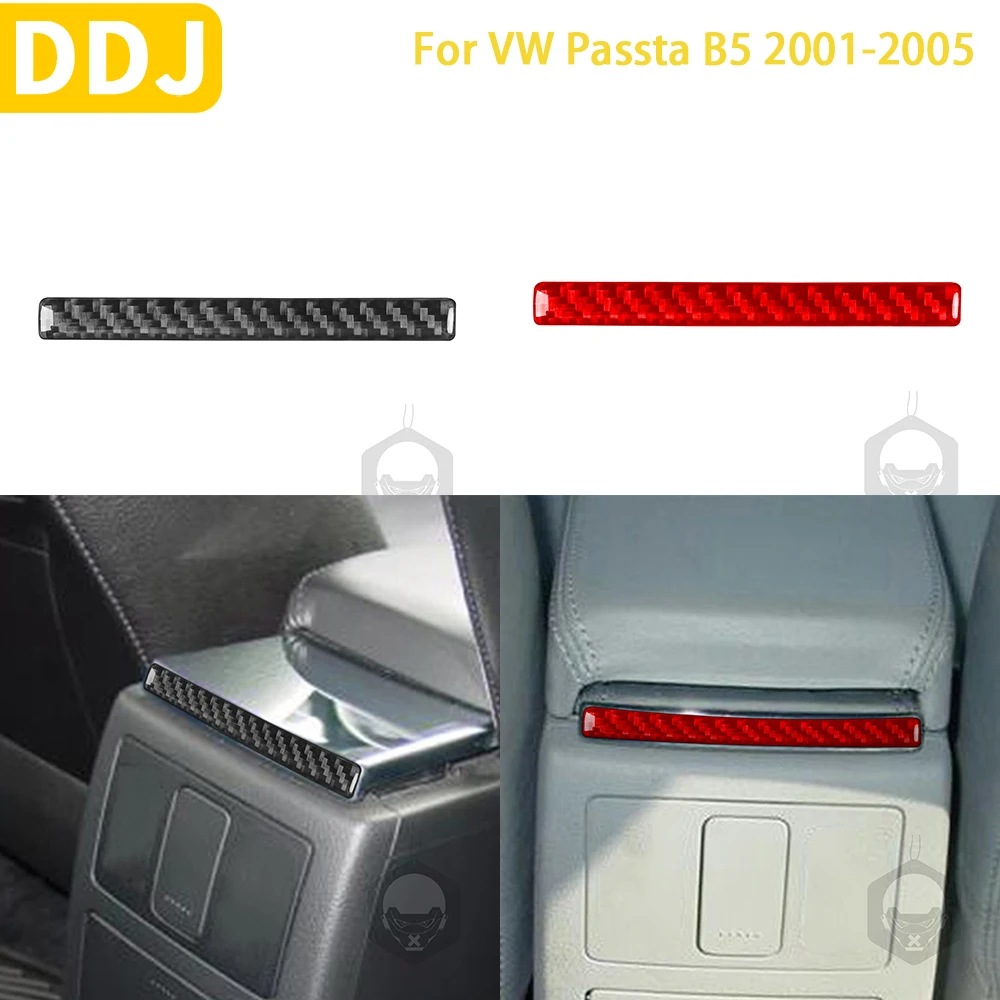 

For Volkswagen Passat B5 2001-2005 Accessories Carbon Fiber Car Interior Armrest Box Rear Decorative Strip Trim Sticker