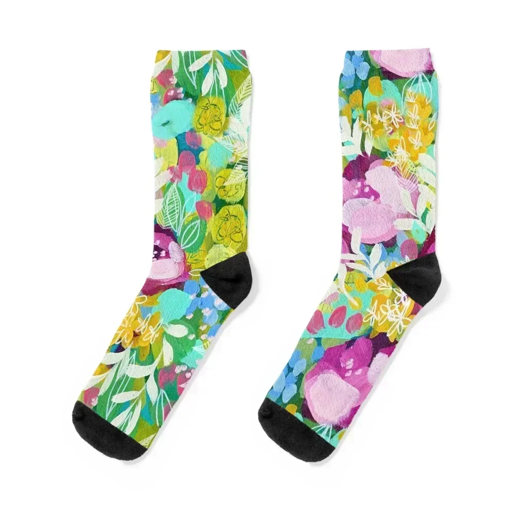 

Flowers in Your Hair Socks men cotton high quality Men's New year's with print Socks Woman Men's