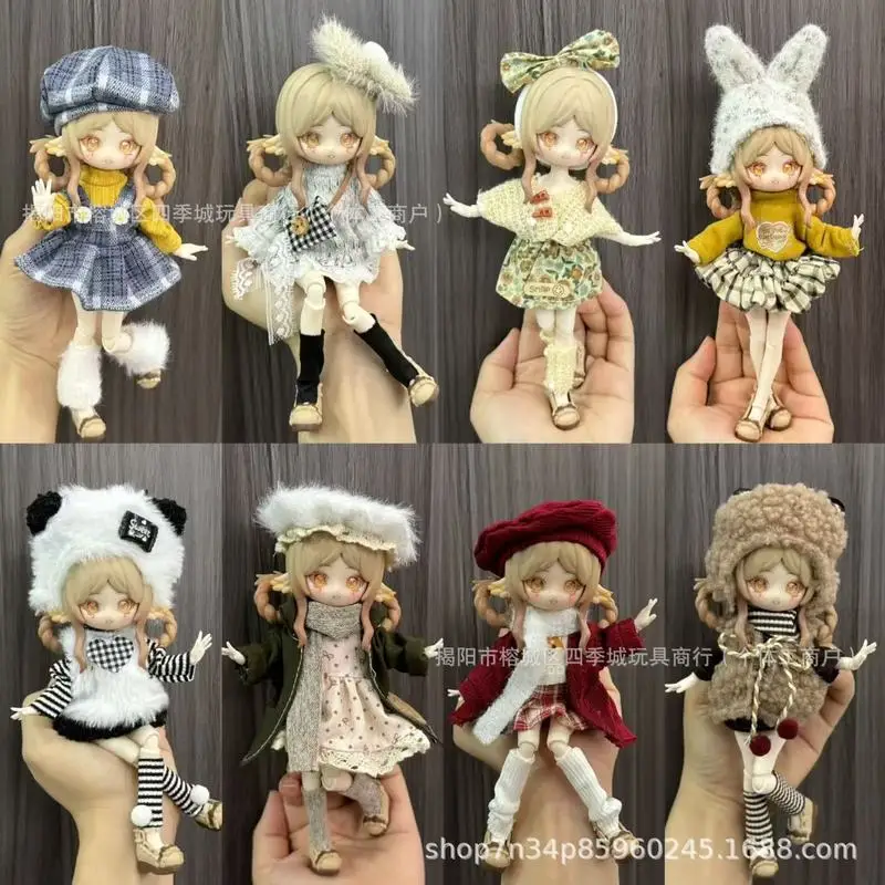 BJD-Puppenkleidung, passend für 11 bis 17 cm große Puppenkörper, niedliches handgefertigtes Alltagsoutfit, stilvolles Kleidungsset für Hobbyisten und Sammler