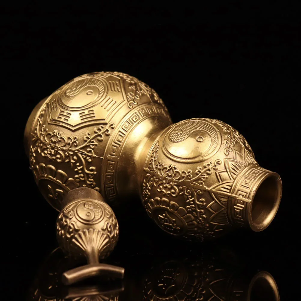 

Pure Copper Gourd Decor Office Car Adornment Small Size Lightweight Portable Craft Desk Ornament Brass Figure Model