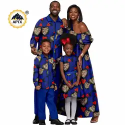 Vêtements de famille africains Dashiki pour femmes et filles, robes longues, tenues assorties pour hommes, ensembles haut et pantalon pour enfants, vêtements de fête pour garçon, 24F017